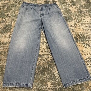 vintage Windham Pointe pleated denim wide-leg jeans 34X27.5